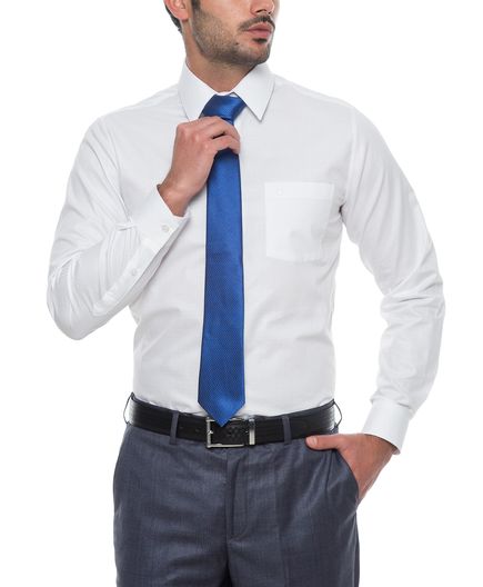 Camisa Corbata Blanca Dobby 100% Algodón - Inglesa